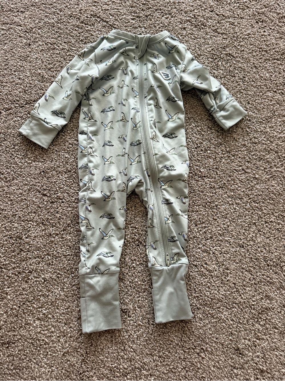 Burlebo mallard onesie 0-3 months EUC